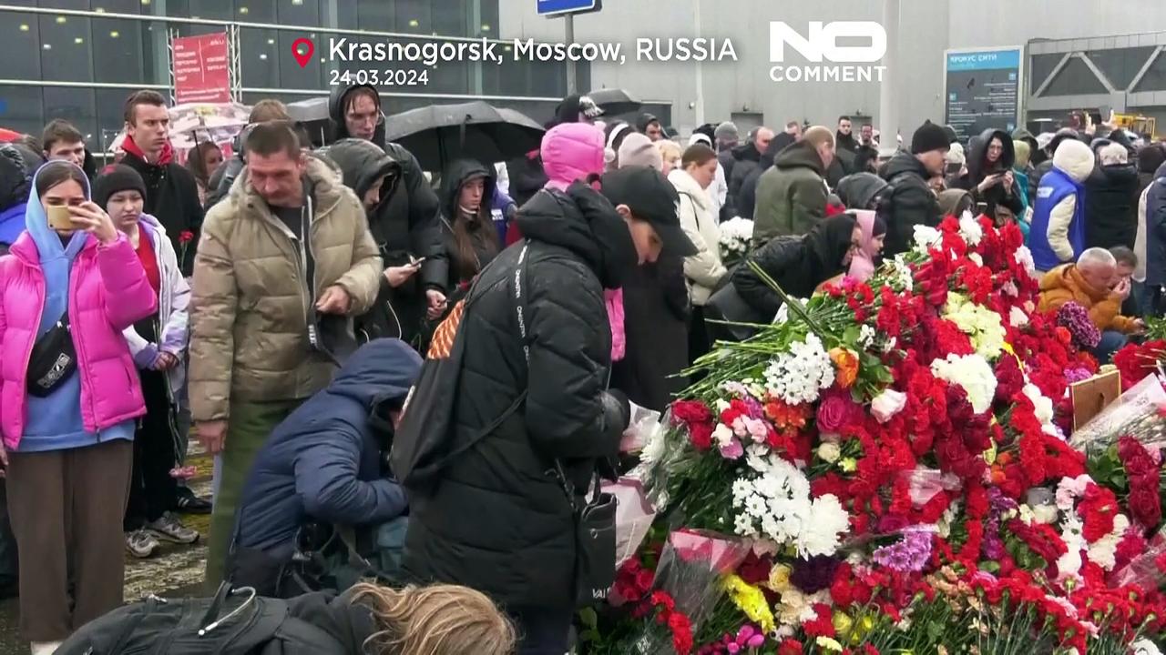 WATCH: Flowers and rubble as Russia reels from Moscow concert attack