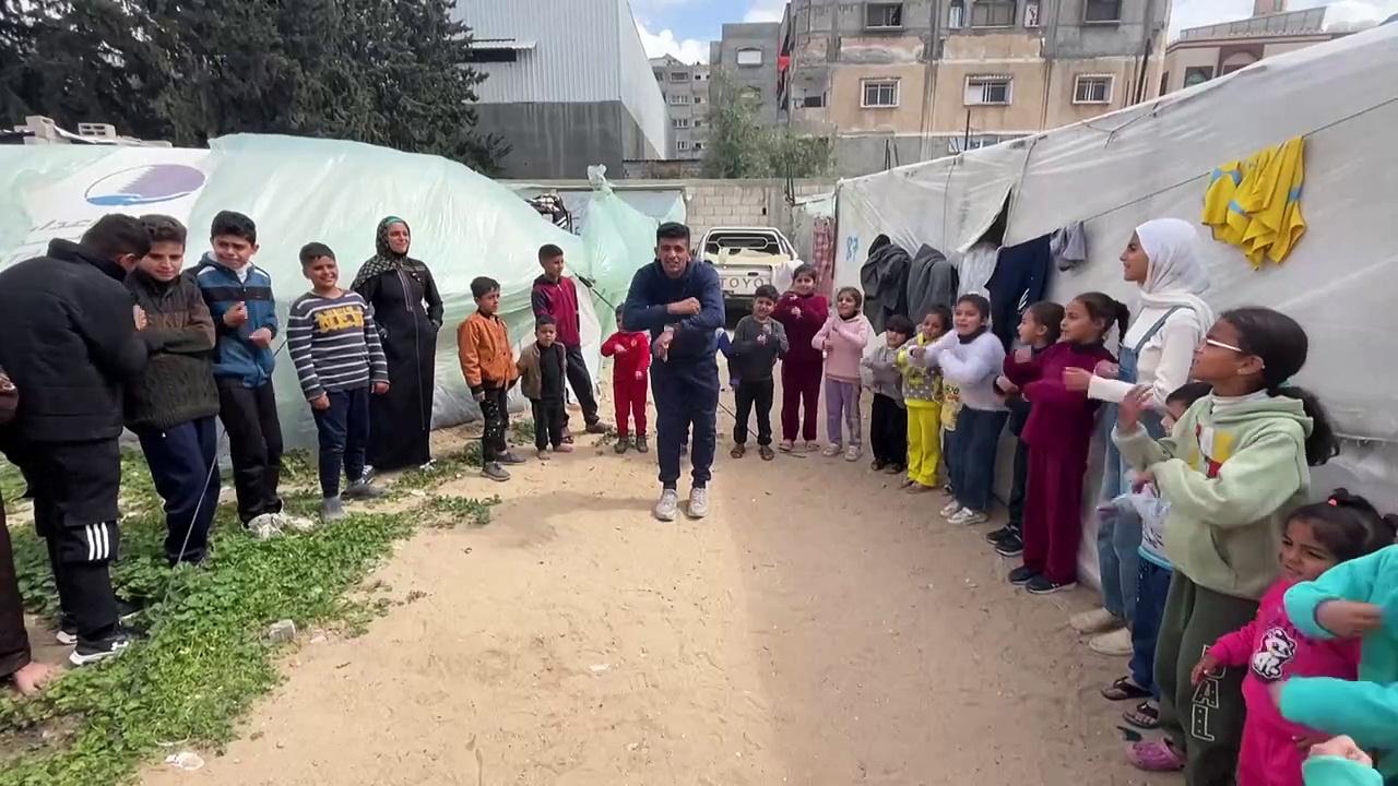 Displaced children at camp in Rafah want to live 'in a safe place'