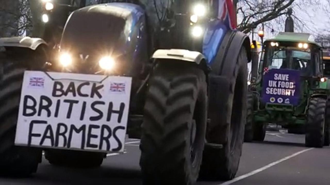 Farmers drive tractors into central London in protest