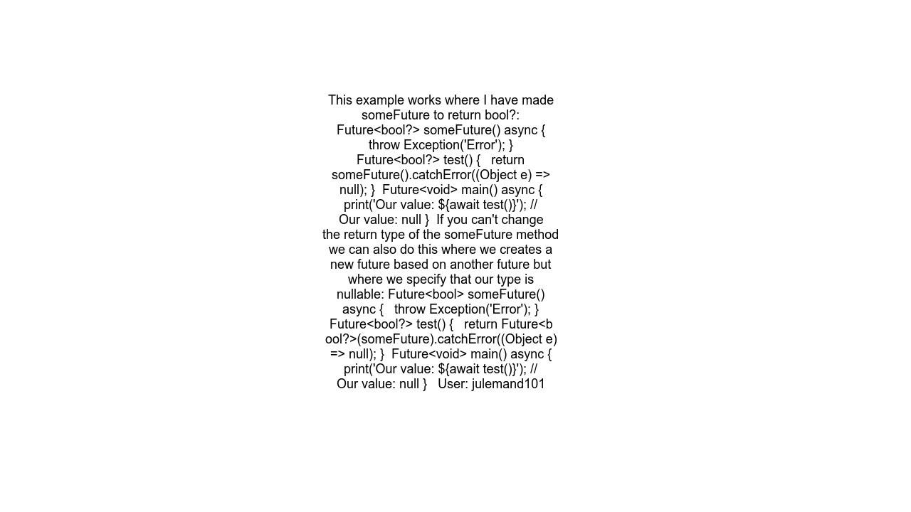 A value of type 39Null39 can39t be returned by the 39onError39 handler