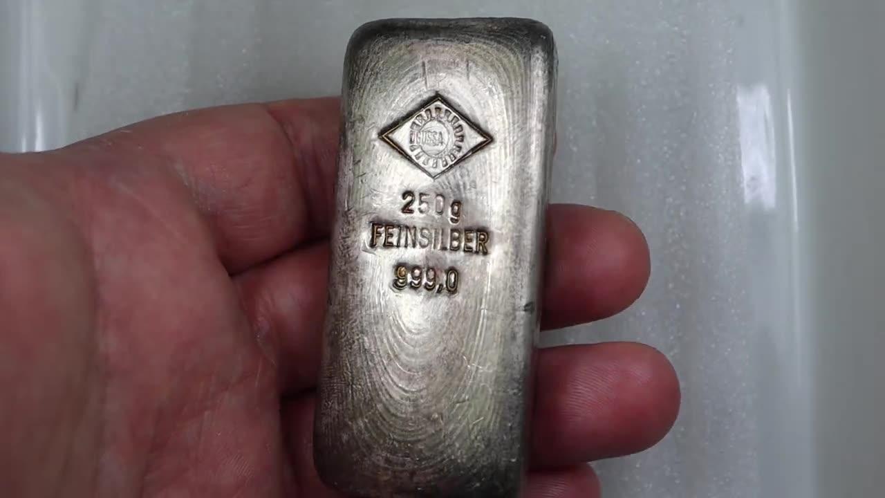 Austria Österreich ÖGUSSA 250 g Fine Silverbar 999 Silver Bar @coincombinat
