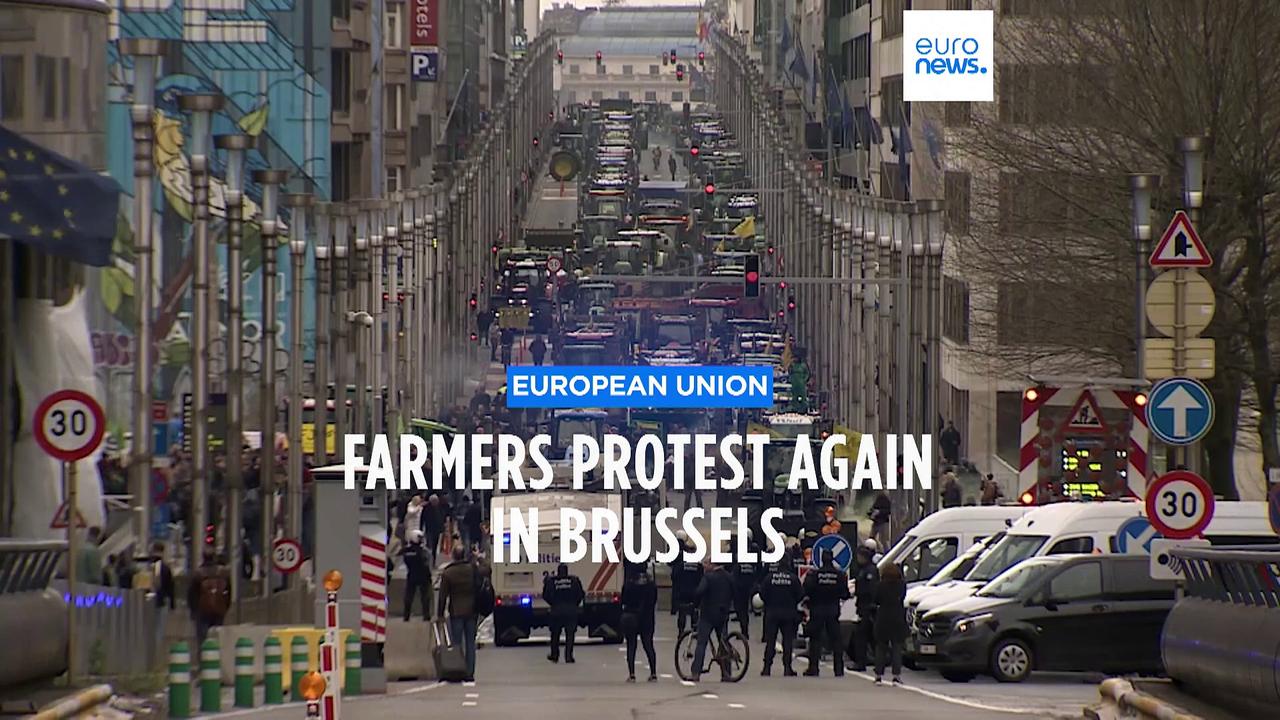 More farmers protests cause disuption in Brussels