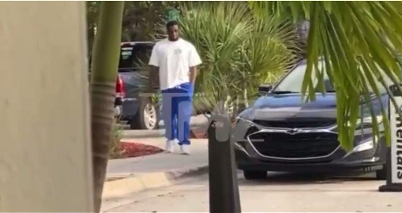 Video footage capturing Diddy moving uneasily at Miami Airport following the raids on his residences