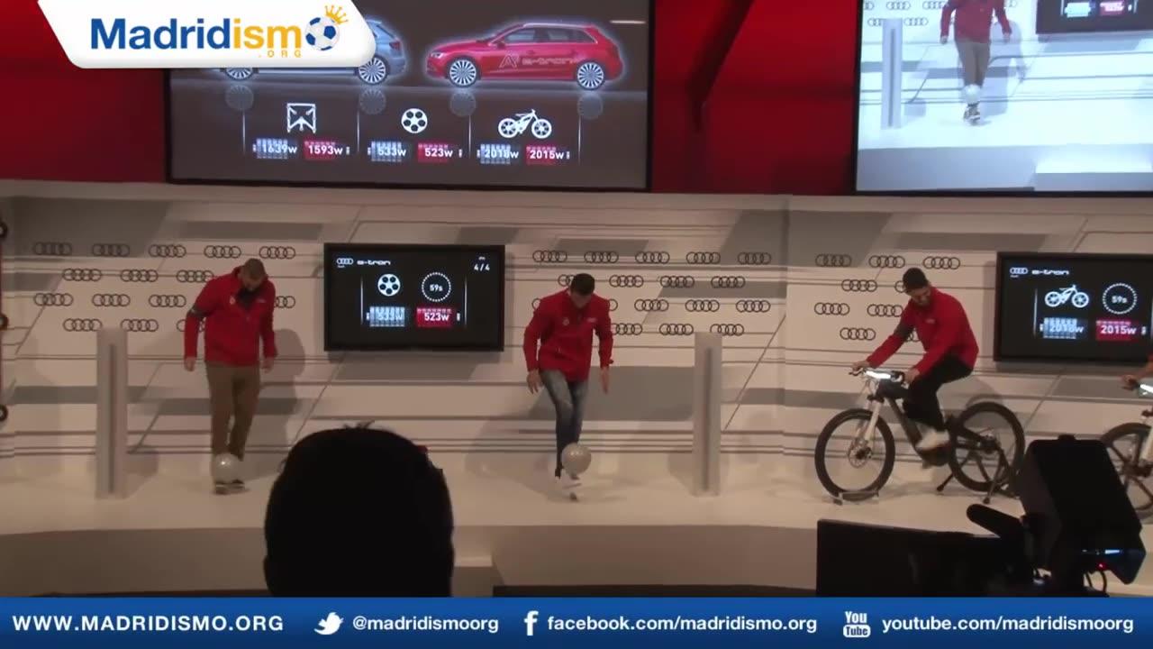 Cristiano Ronaldo Juggling the Ball on his Foot at the Audi Energy Competition