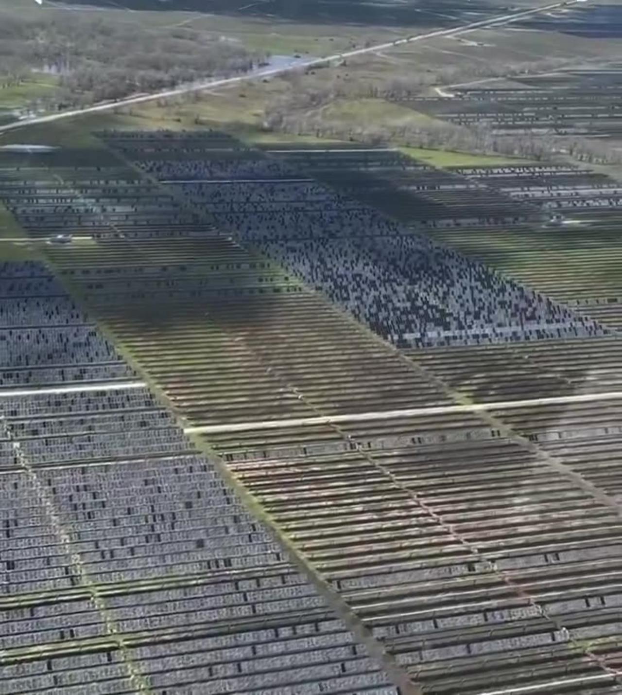 Hail storm in Damon texas on 3/24/24 destroys 1,000’s of acres of solar farms.