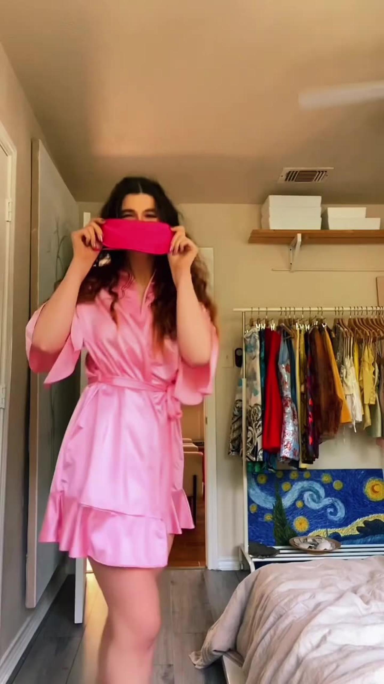 The Pixie robes from @Fancysatinpanties 🩷🌸🩷🌷🌸🌸💕💕 #shorts #shortsvideo #satin