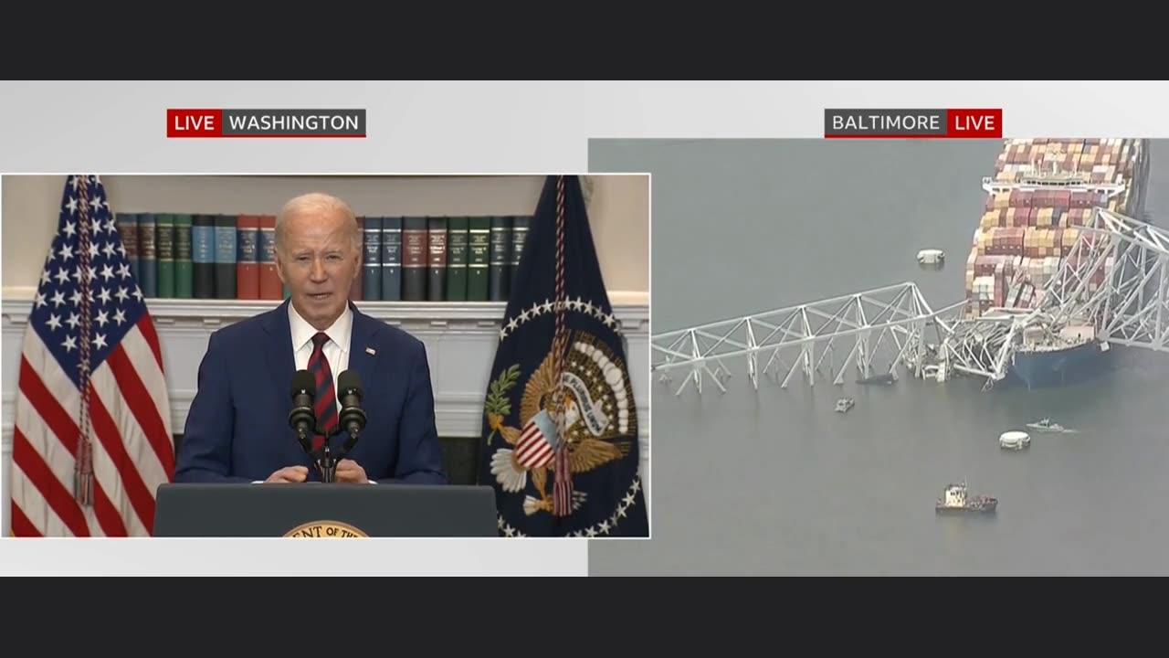 Baltimore bridge collapse ‘terrible accident’, says Joe Biden