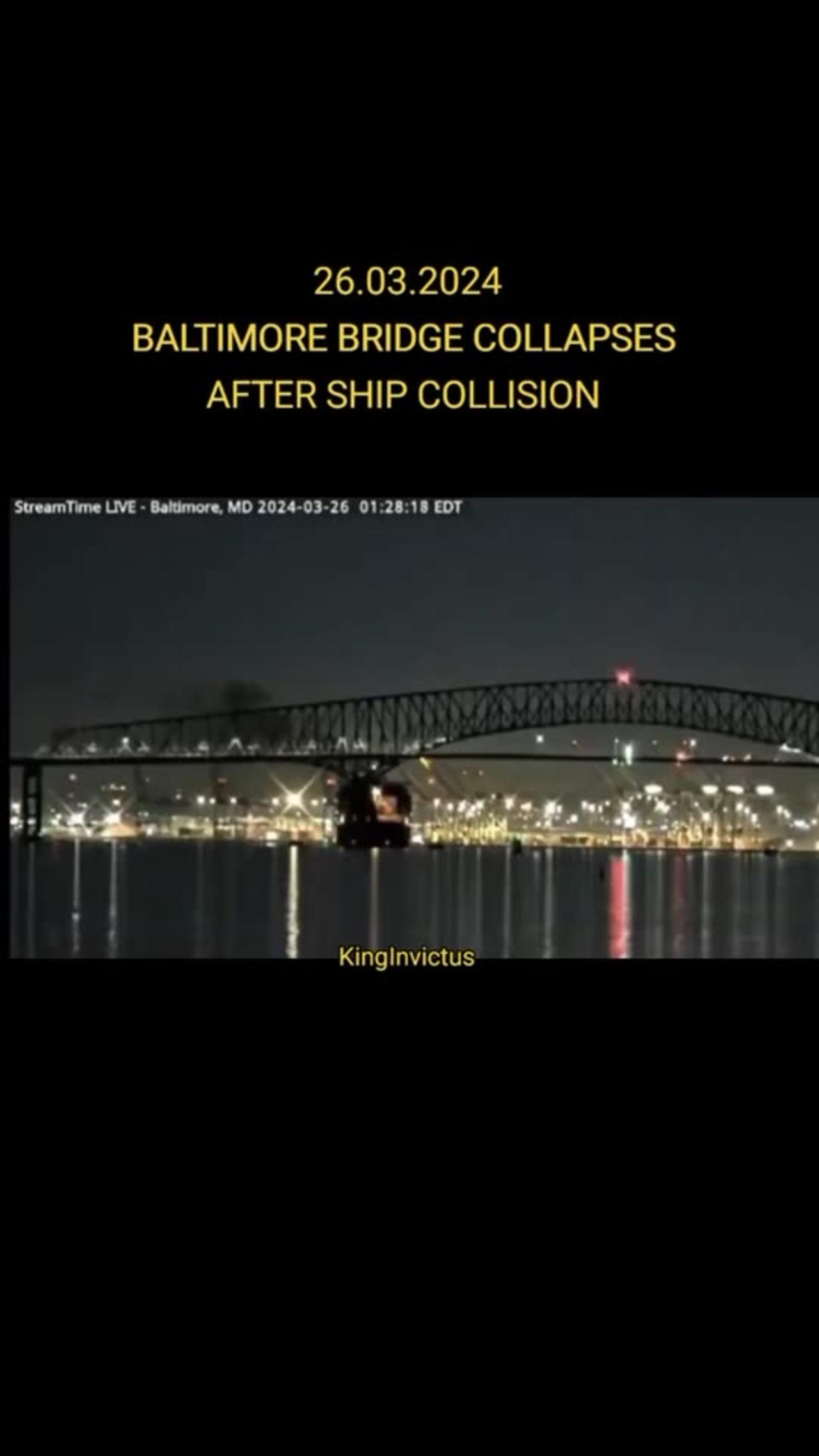 BALTIMORE BRIDGE COLLAPSES AFTER SHIP COLLISION