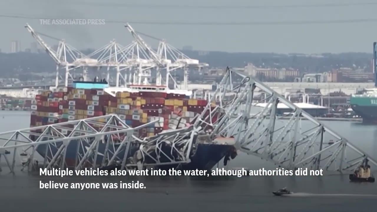 Baltimore bridge collapses after powerless cargo ship rams into support column LATEST VIDED