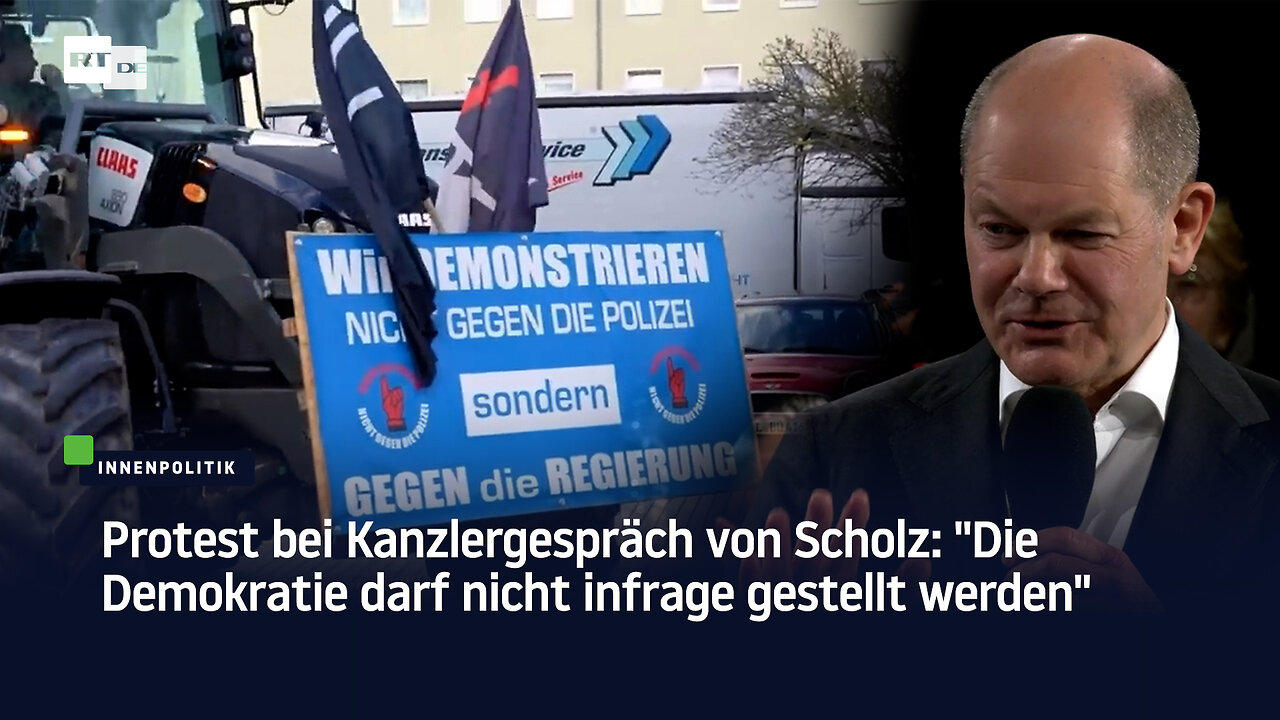 Protest bei Kanzlergespräch von Scholz: "Die Demokratie darf nicht infrage gestellt werden"
