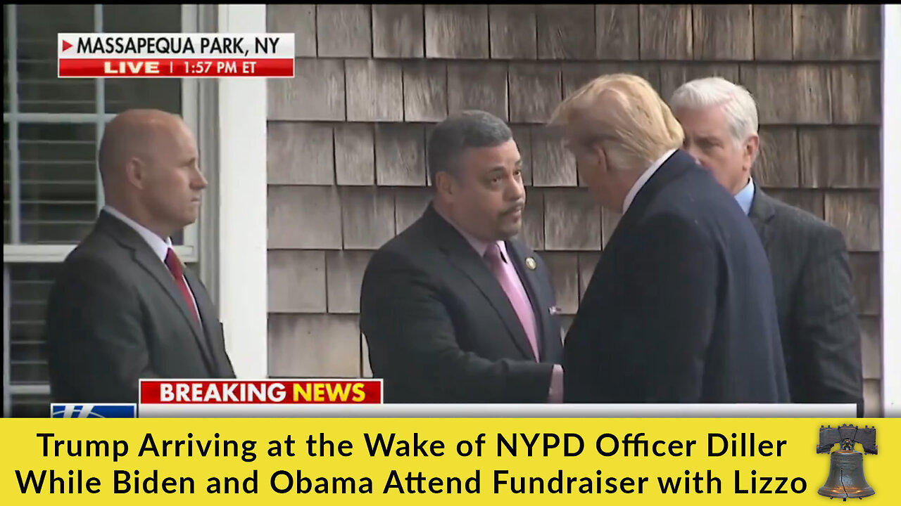 Trump Arriving at the Wake of NYPD Officer Diller While Biden and Obama Attend Fundraiser with Lizzo