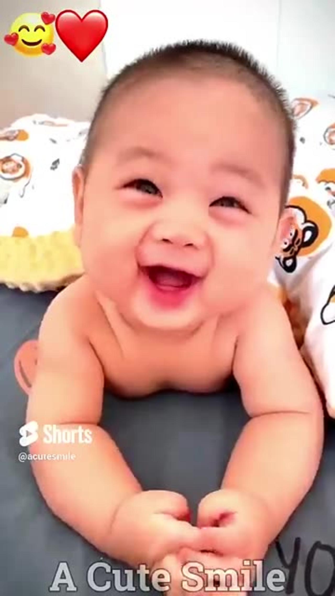 Cute babies laughing
