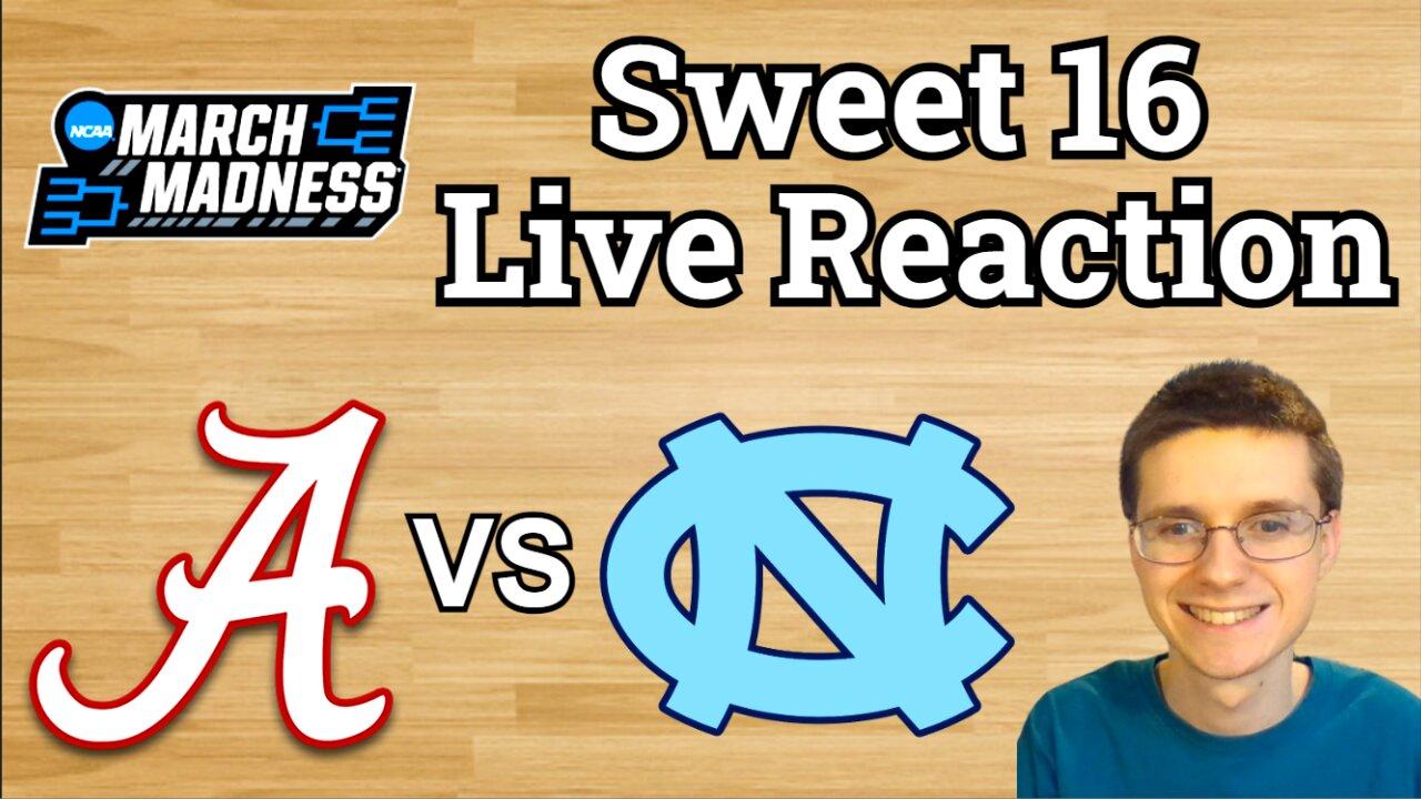 Alabama vs UNC Sweet 16 March Madness 2024 Live Reaction!!! #cbb