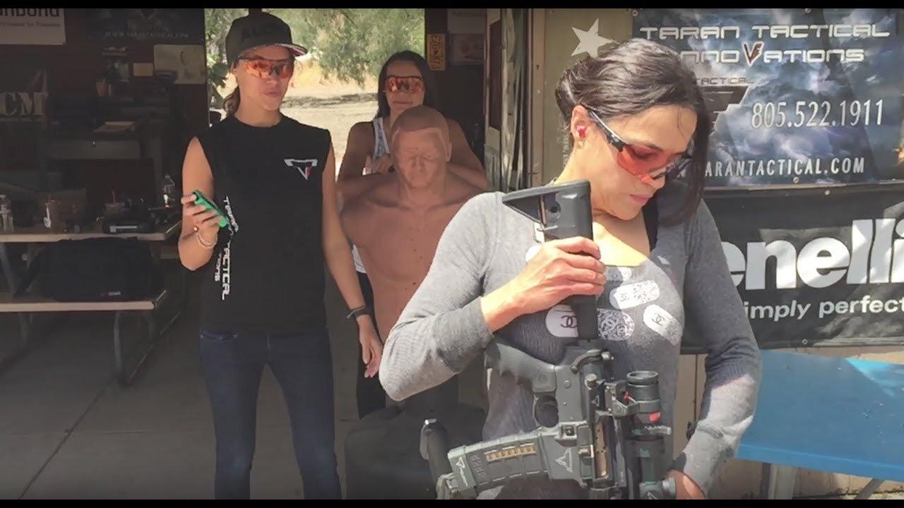 Michelle Rodriguez training with firearms - The Fate of the Furious - (Fast & Furious 8 (2017))