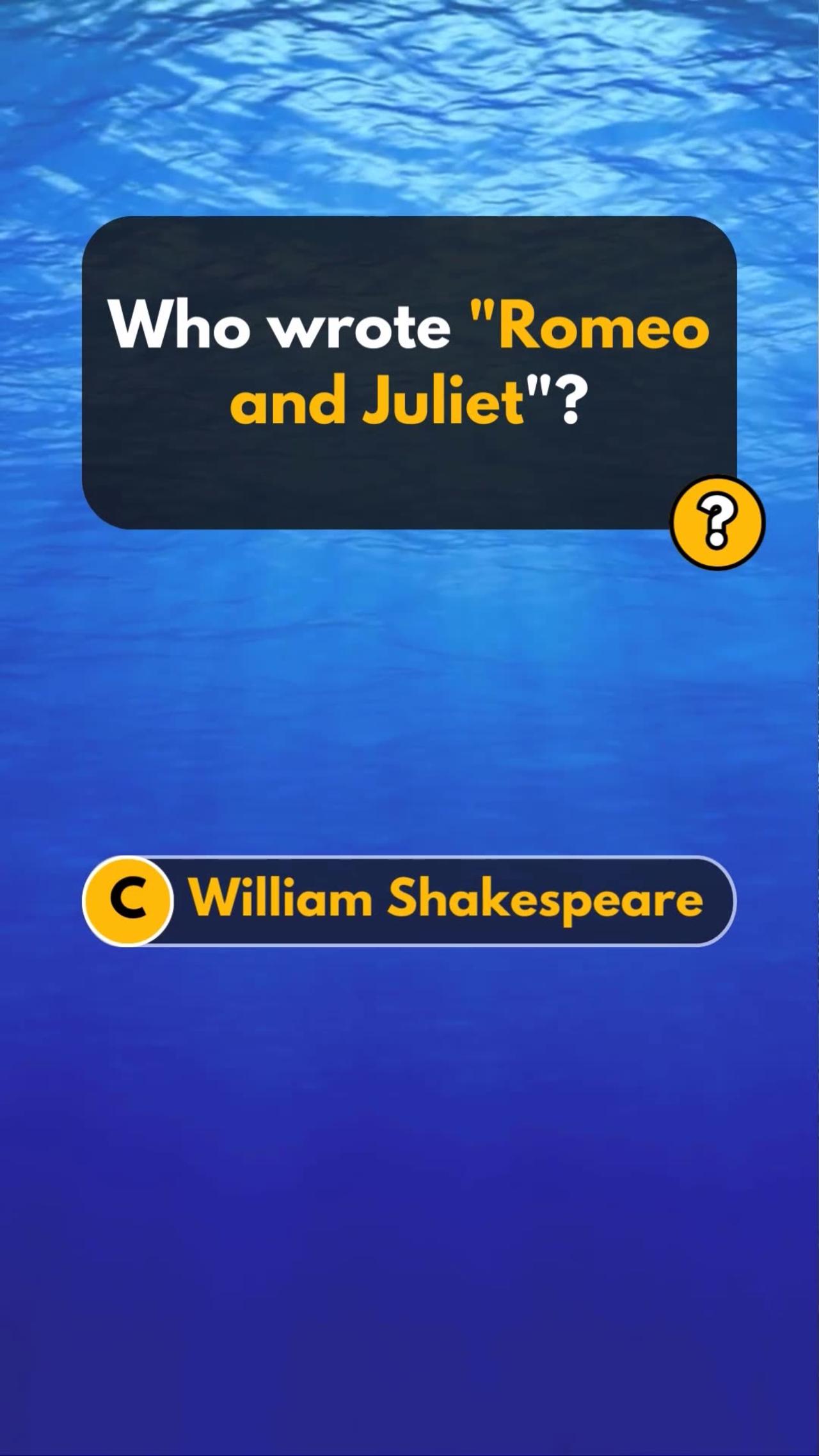 Who wrote "Romeo and Juliet"? General Knowledge Video