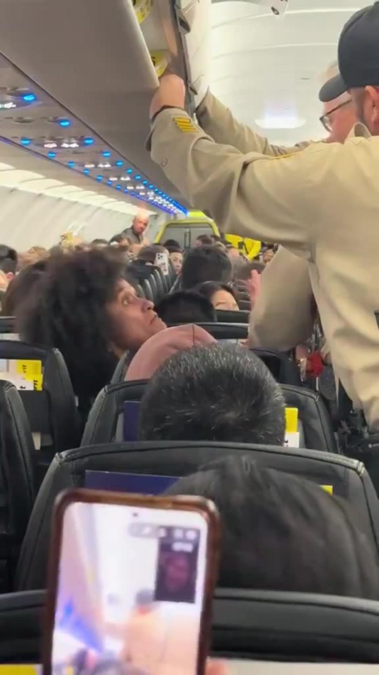 Nut job on an airline and she uses the old I can't breath trick