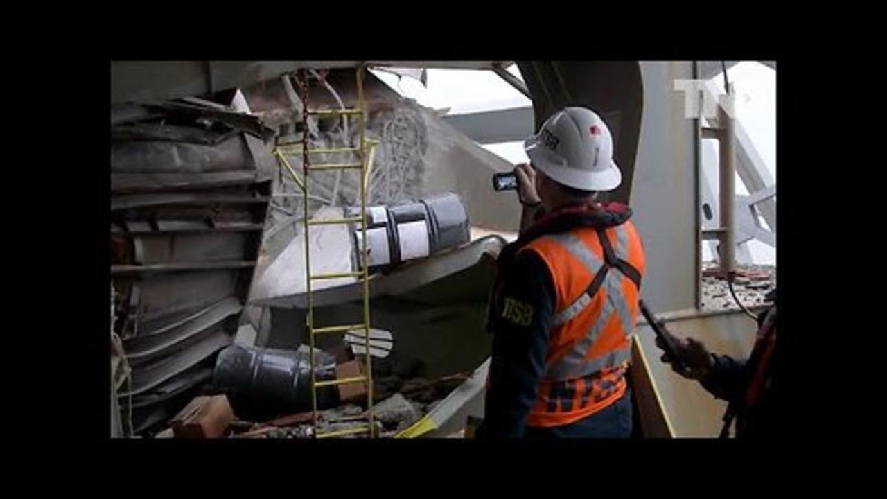 NTSB Video Shows Inside of DALI Cargo Ship, Close-Up Damage to Baltimore Bridge After Collapse