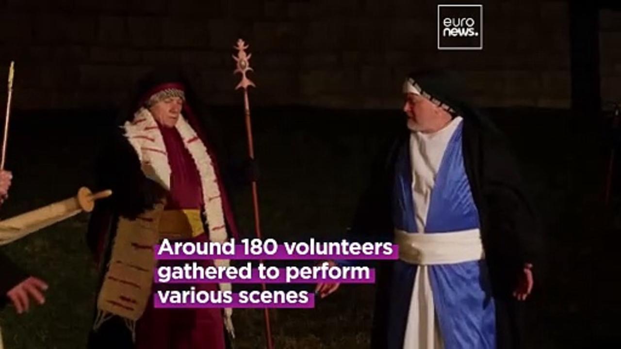 Watch: Czech town's historic passion play draws hundreds in spectacular Easter display