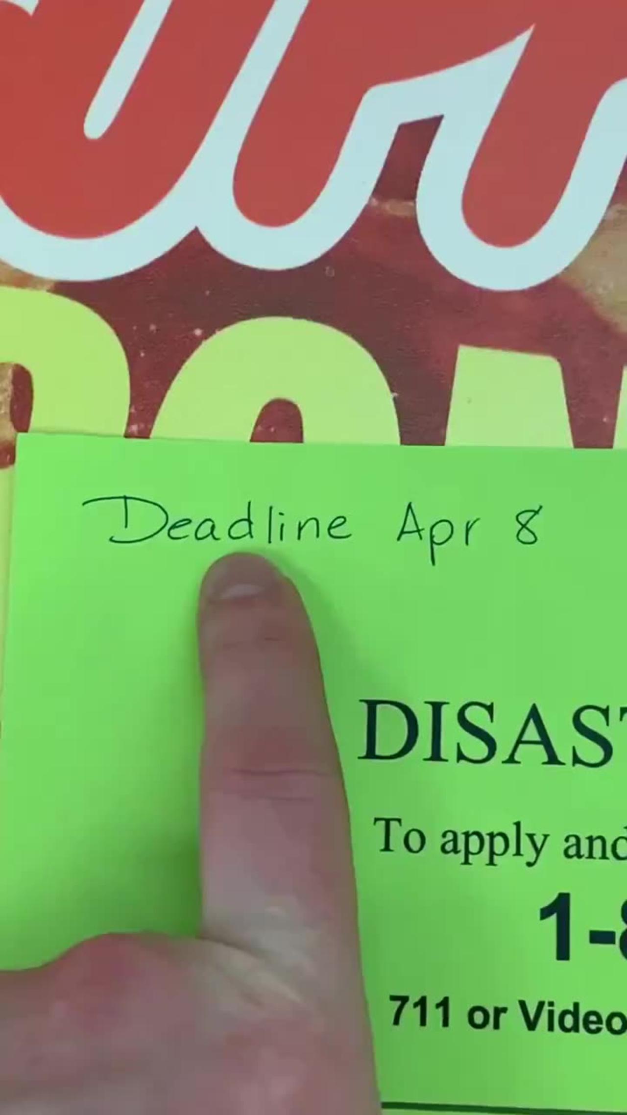 Supposedly in time for April 8, FEMA is distributing flyers about the disaster