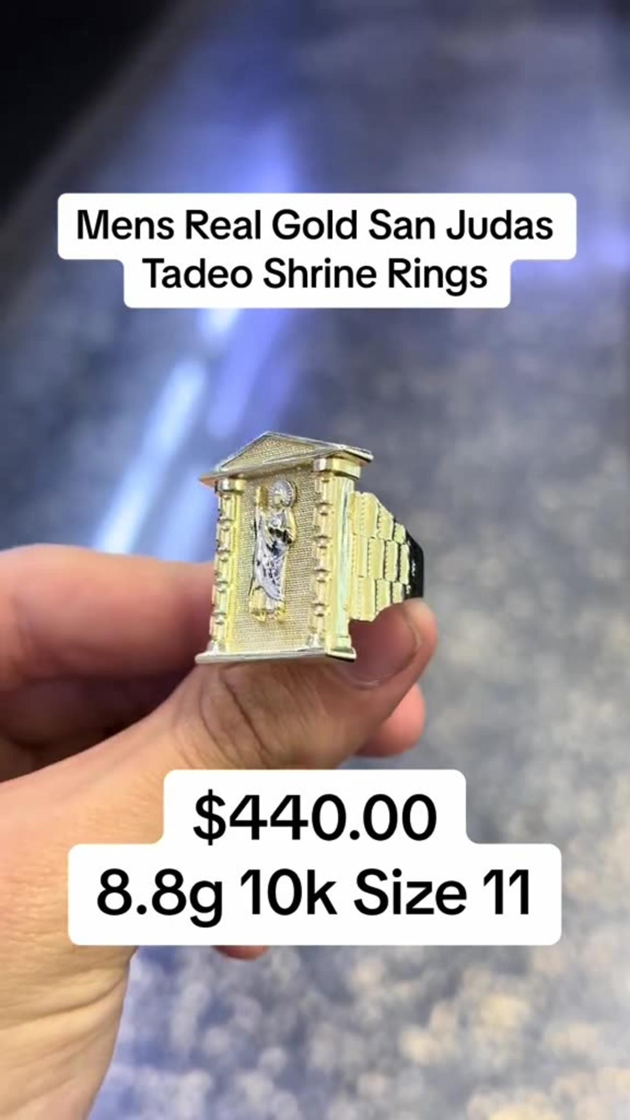 Men's Real Gold San Judas Taddeo Shrine Rings