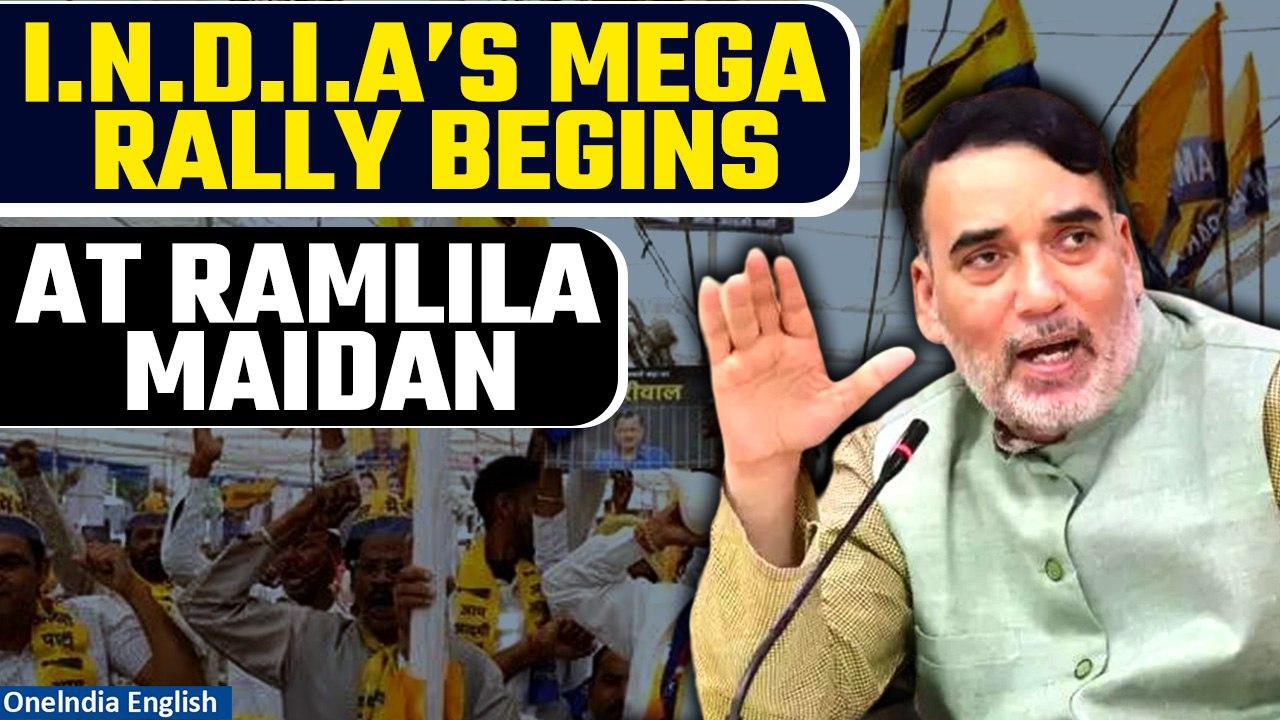 Arvind Kejriwal Arrest: AAP, INDIA Bloc major rally begins | Gopal Rai’s address | Oneindia