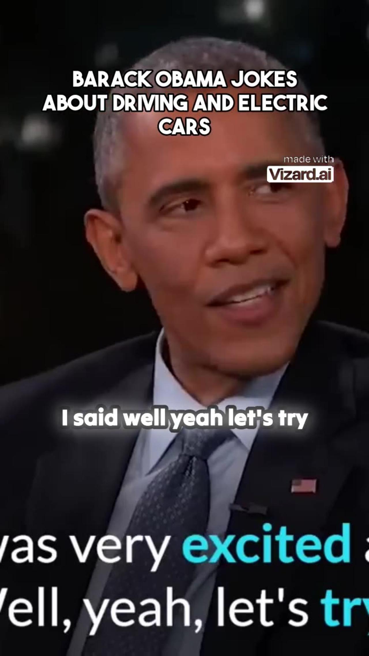 Barack Obama jokes about driving and electric cars
