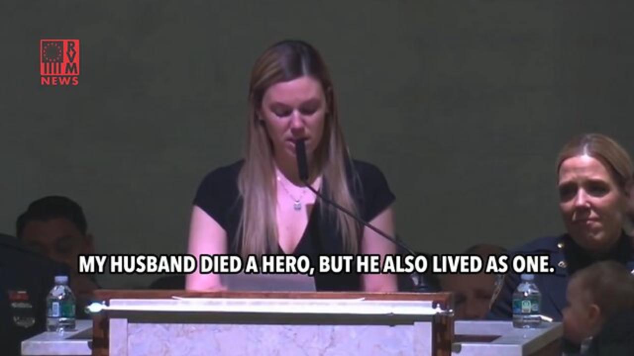 Officer Diller's Widow Asks 'The Question' During Gut -Wrenching Eulogy