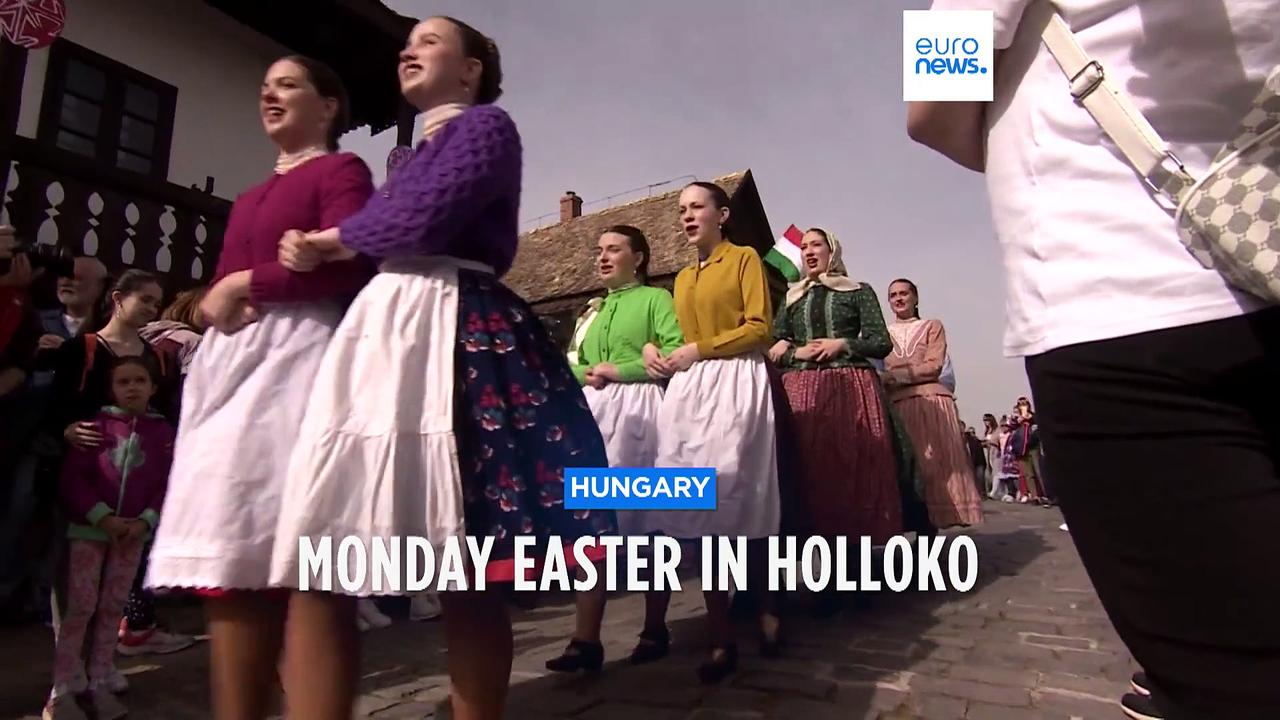 Hungarian village Holloko celebrates Easter Monday with centries old 'water' tradition