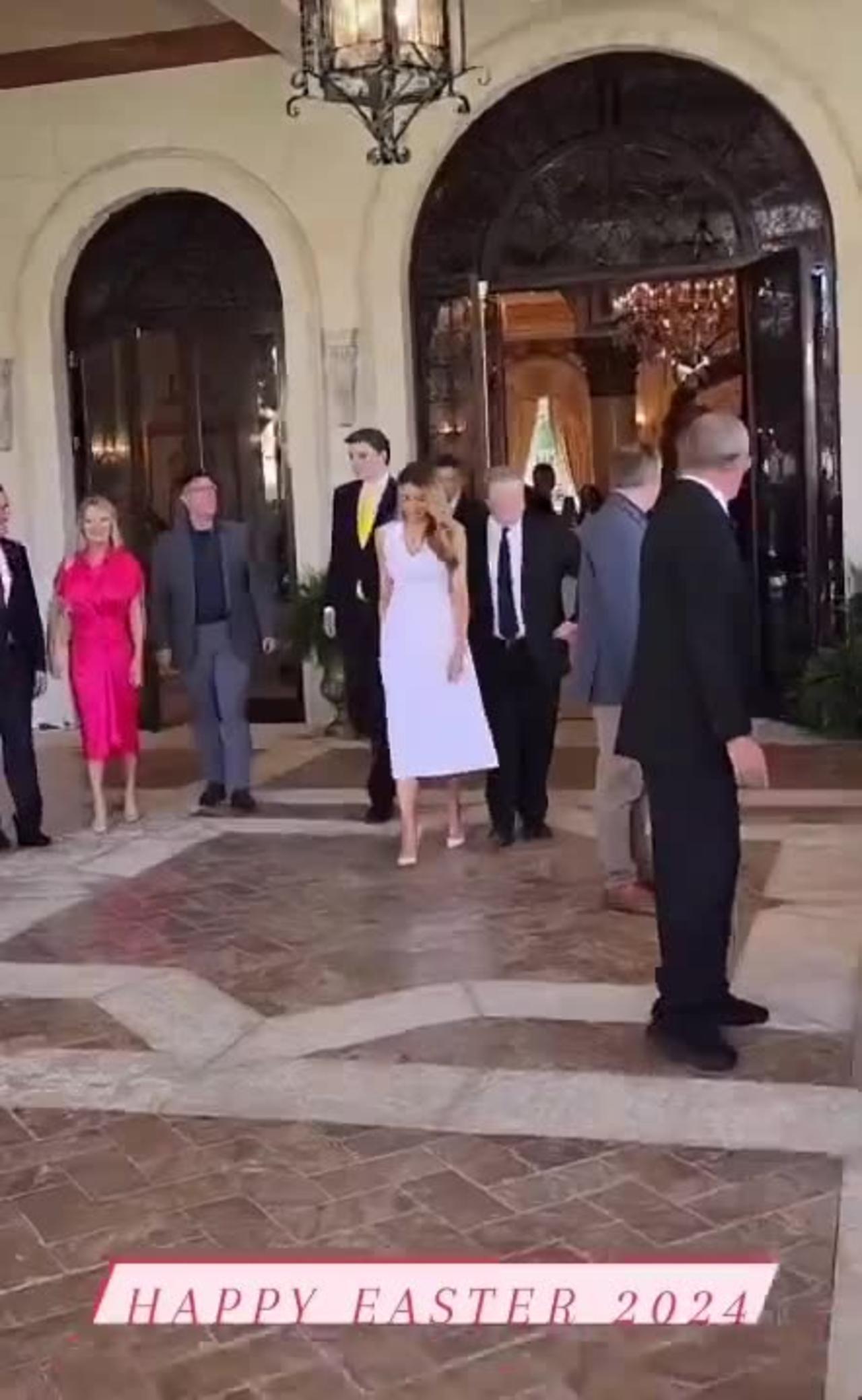 Melania Trump and Barron from Easter  at Mar-a-Lago.