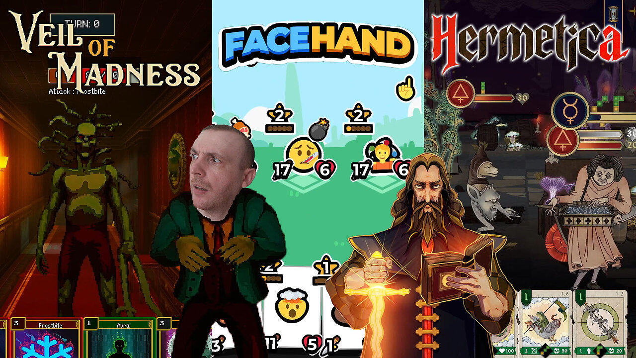 Deck-Building Triple Dose - Let's Discover Indie Games Veil of Madness, Facehand, & Hermetica