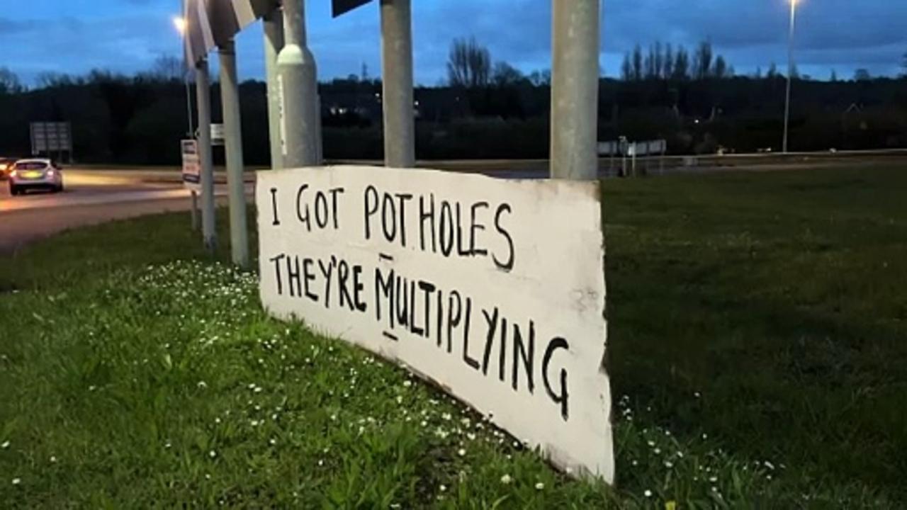Protester dubbed ‘Daventry Banksy’ slams state of roads