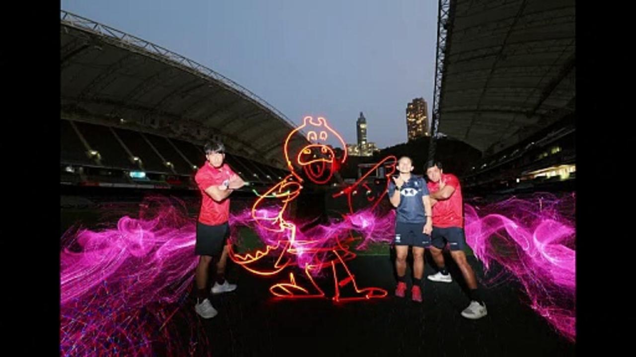 Rugby player-turned-artist cheers HK Sevens with dragon 'light painting'