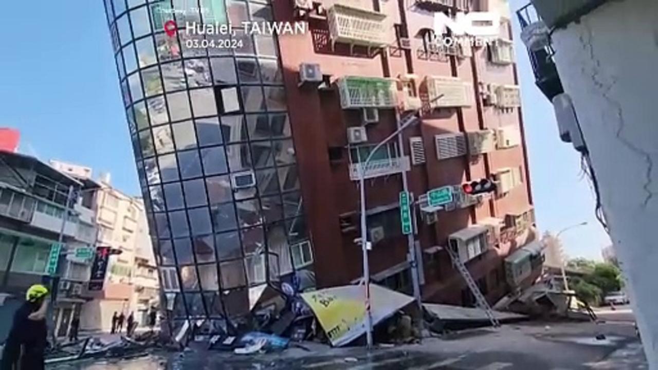 Buildings crumple as Taiwan rocked by strongest earthquake in 25 years
