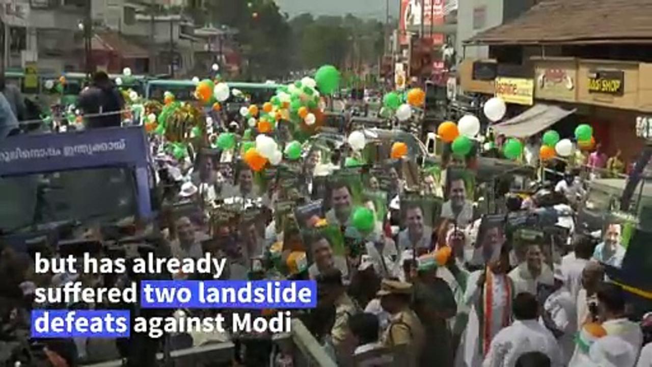 Thousands rally as Rahul Gandhi files nomination for India election