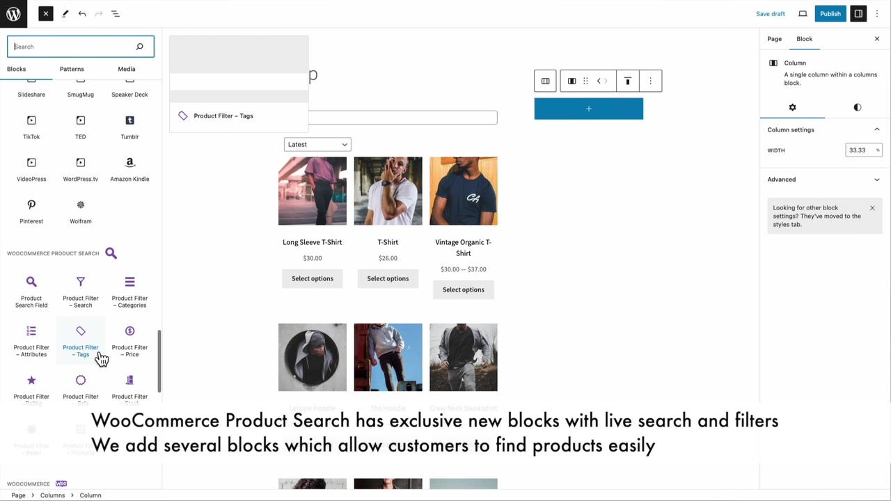 WooCommerce Product Search - Building with Blocks - Search & Filter with the All Products Block