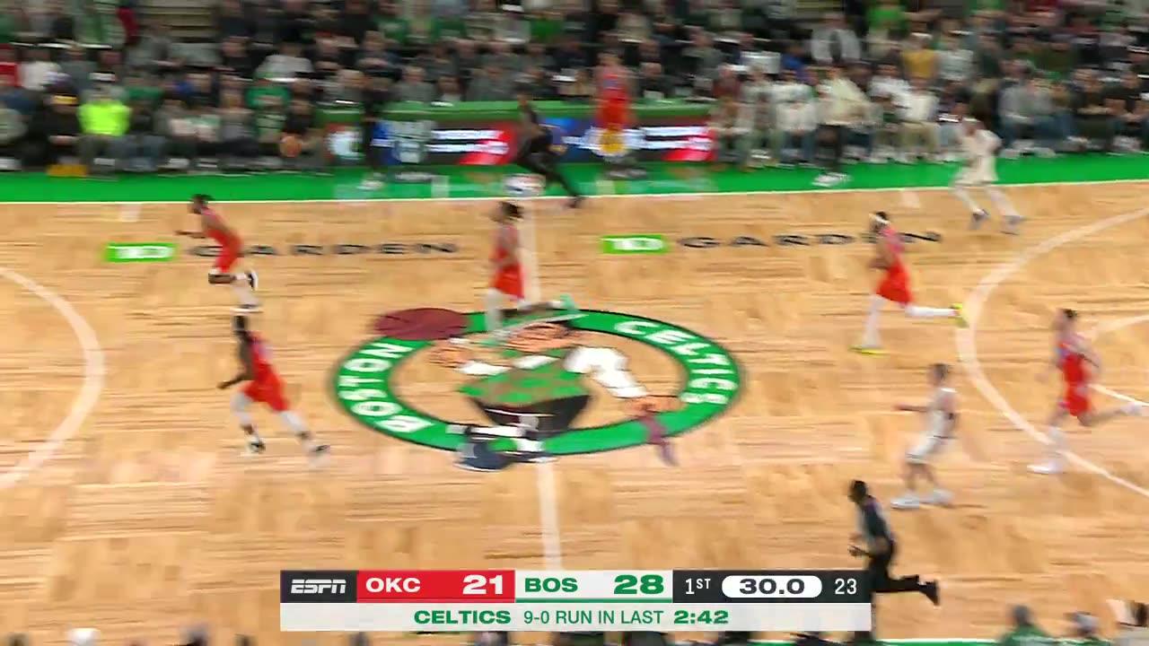 NBA: Celtics on Fire! Pritchard Assists Holiday for 11-0 Run vs. Thunder