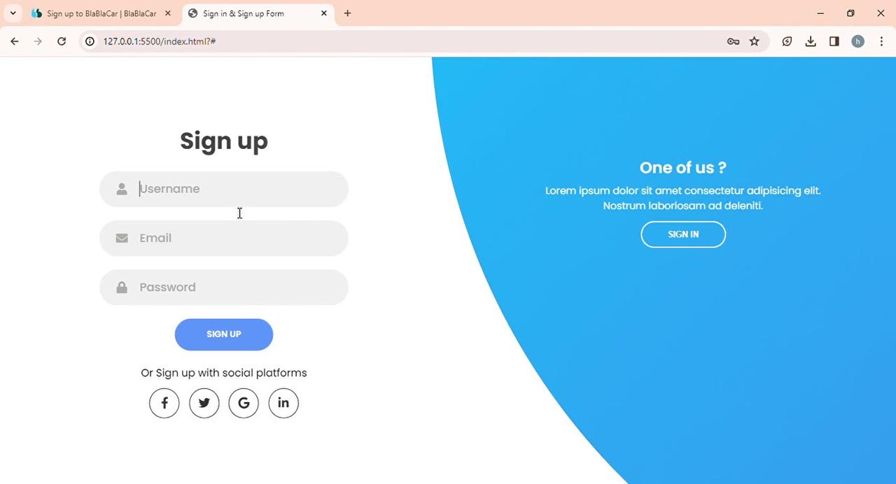 Create a fully functional login and signup page in 30 minutes.
