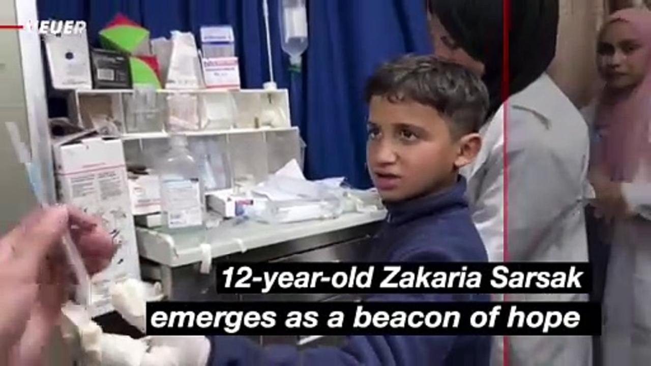 12-Year-Old Gaza Boy Volunteers at Al-Aqsa Hospital