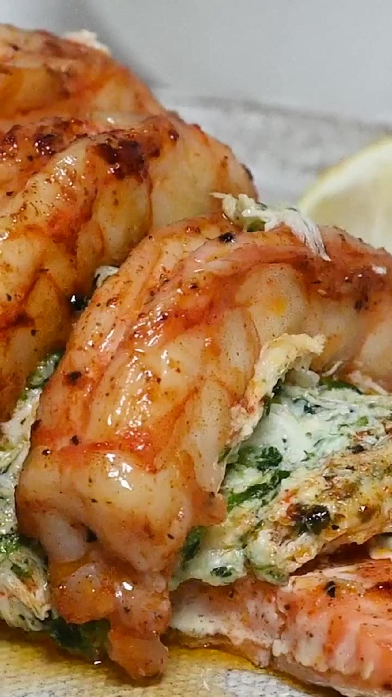 Crab and Shrimp Stuffed Salmon Recipe 🦀🍤
