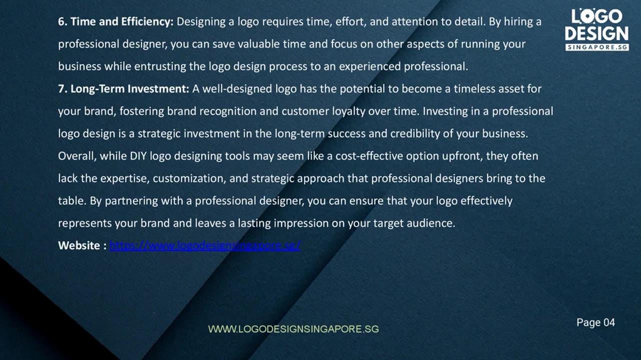 Here are several reasons why logos should be designed by professionals — Logo design singapore