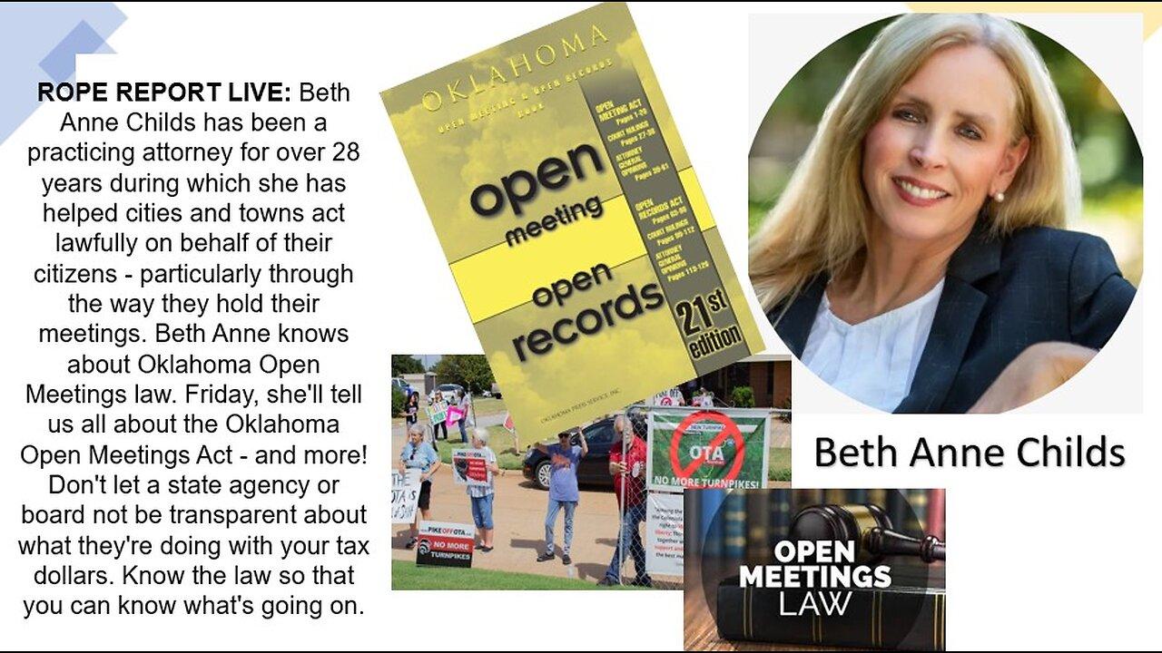 ROPE Report LIVE: Beth Anne Childs - Open Meetings Law
