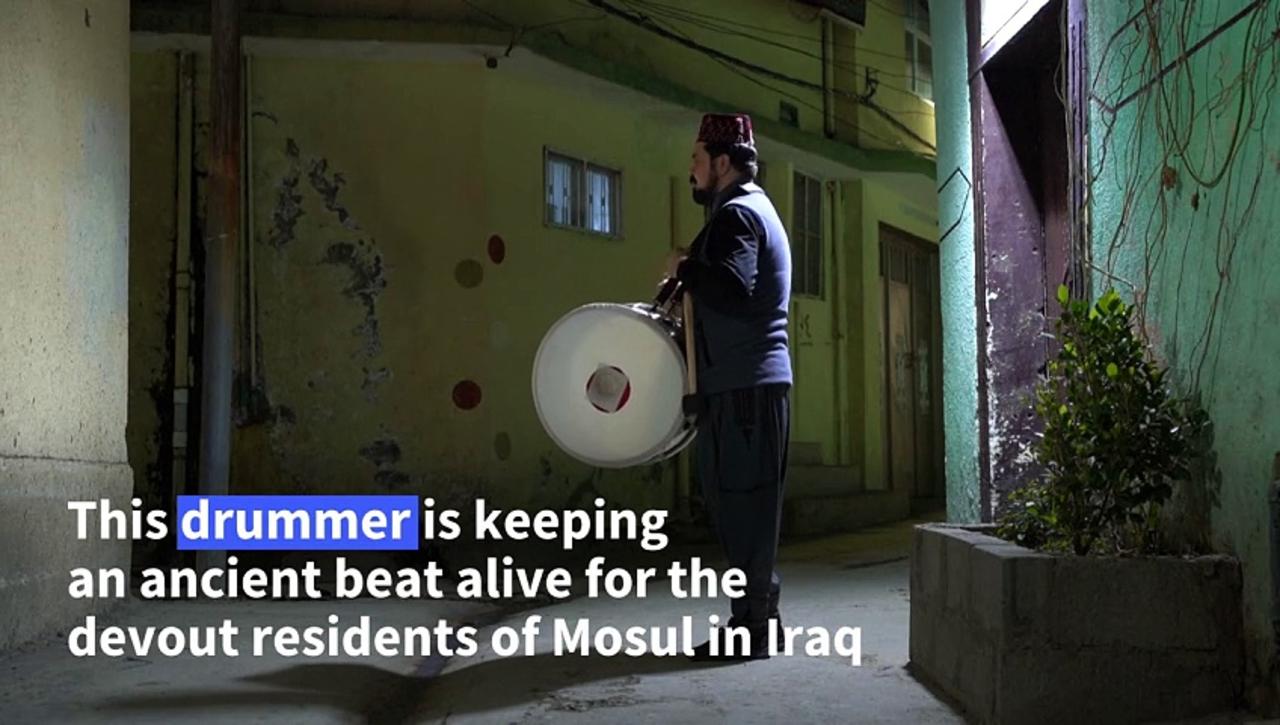 Traditional Ramadan drummer keeps ancient beat alive for Mosul residents