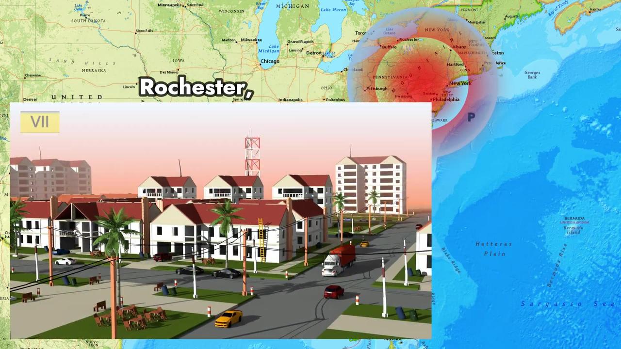 Earthquake NW Real-Time Simulation: New York Shaken by 7.5 Earthquake