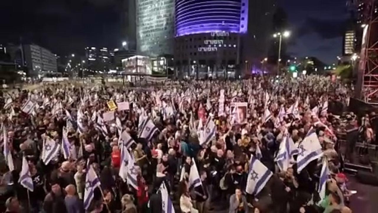 Tel Aviv Protesters Call On Netanyahu to Resign as Israel-Hamas War Hits Six-Month Mark
