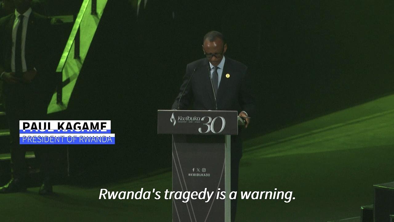 'Our people will never be left for dead again' says Kagame at Rwandan genocide commemoration