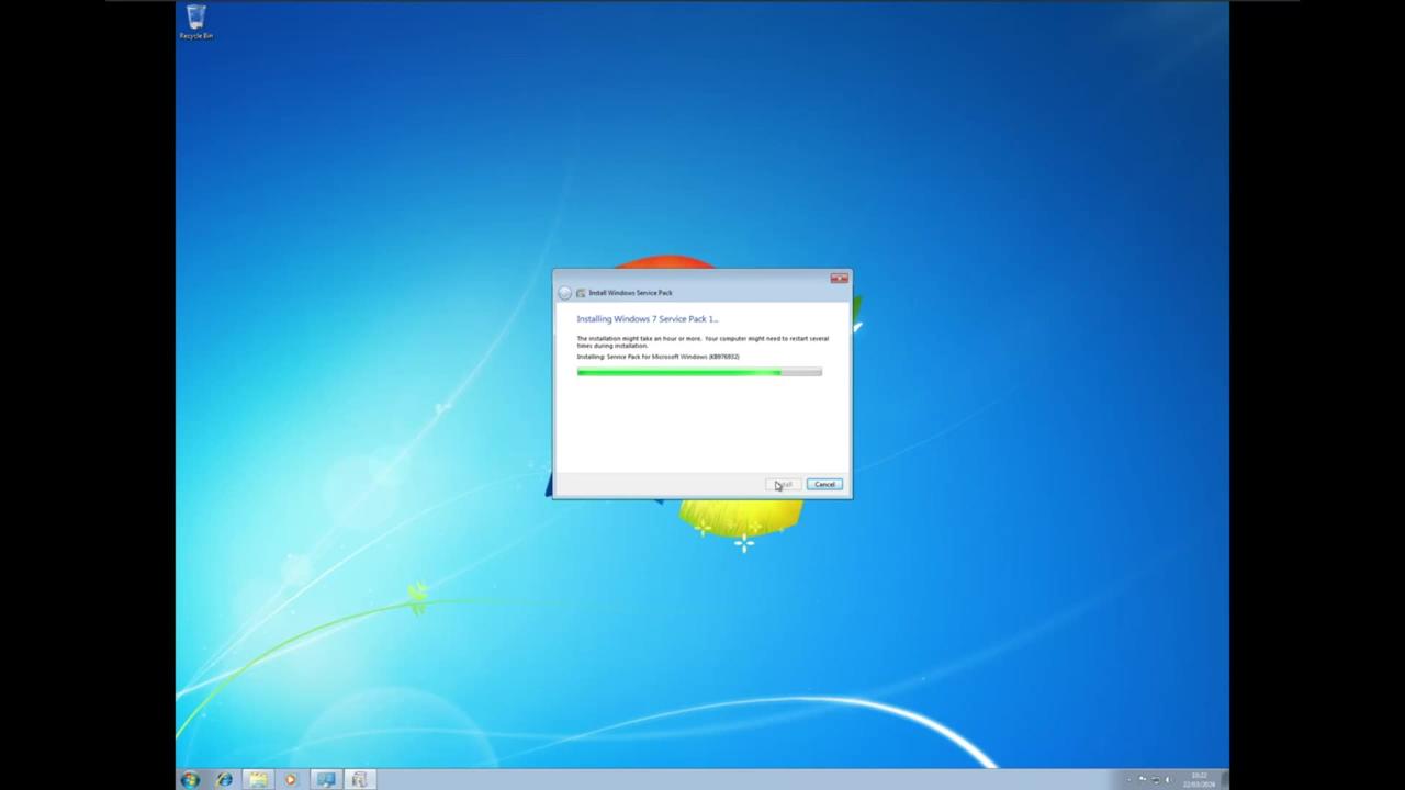 Fully Updating Windows 7 - Part 2 - Installing Service Pack 1 (VMWare) 2.5x Speed