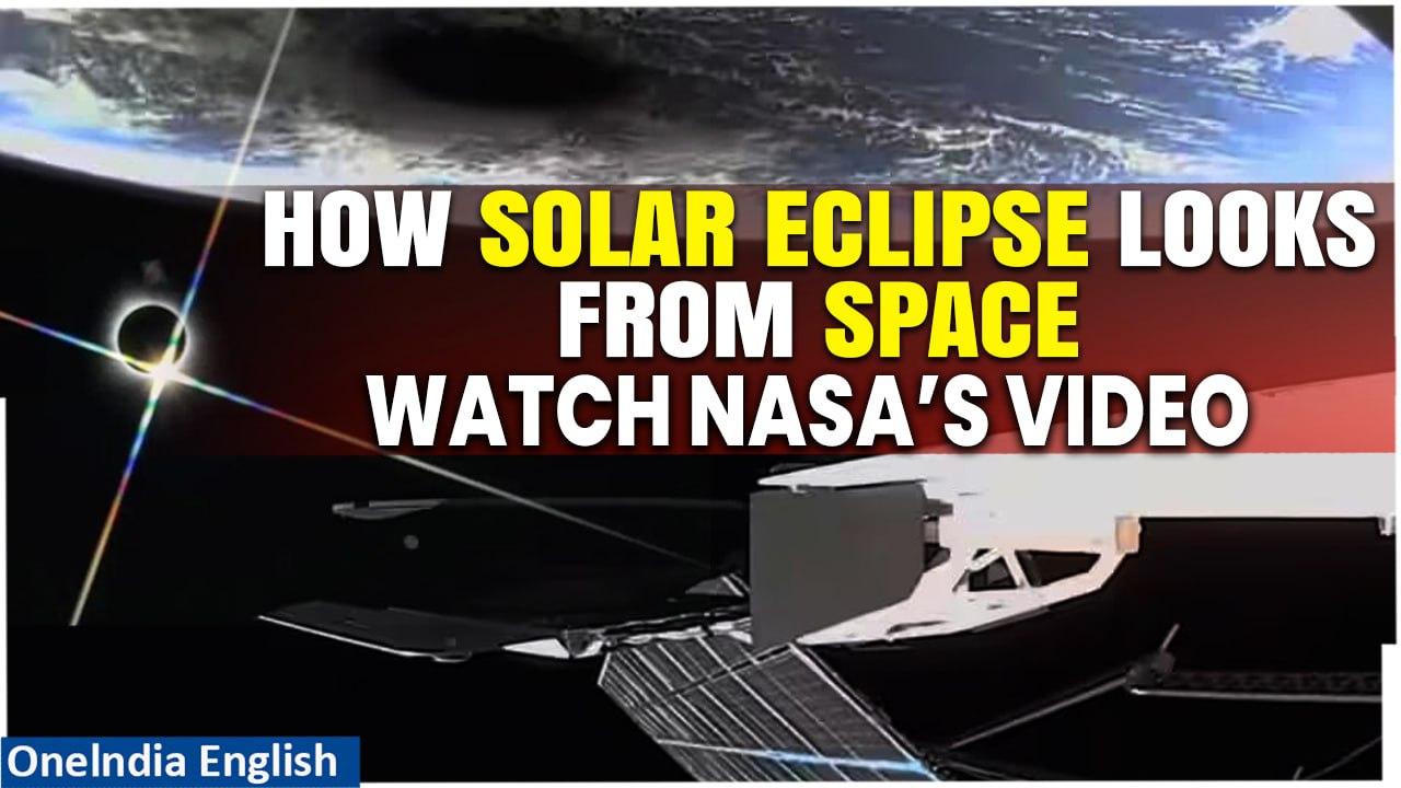 Solar Eclipse: Watch the enchanting view of total solar eclipse as seen from space | Oneindia