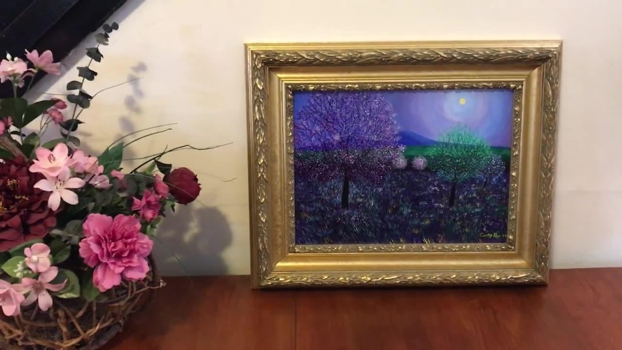 MOONLIT MEADOW ~ Framed Acrylic Painting by Curtis Roy