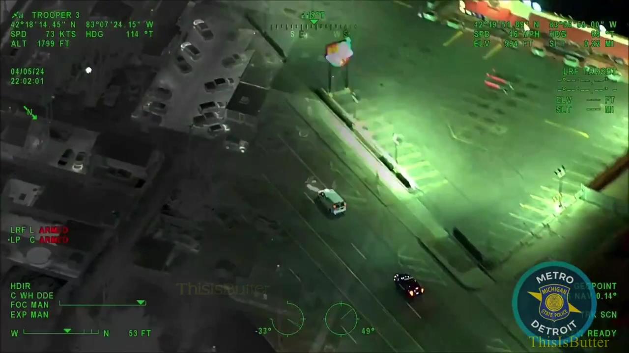 Helicopter footage shows MSP chase and arrest suspects in a stolen U-Haul van