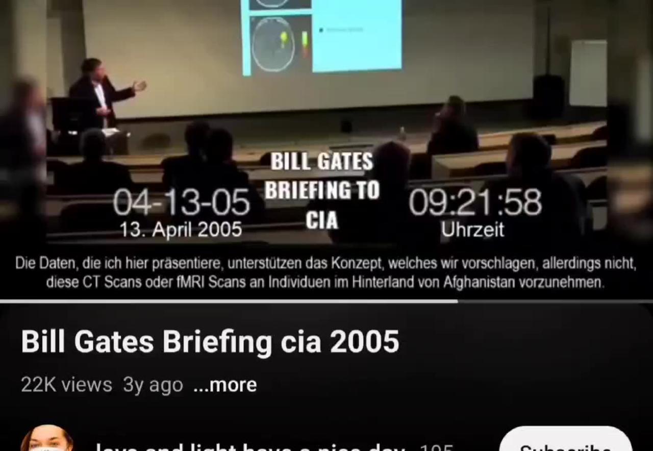 VMAT 2 GENE _ Bill Gates briefing CIA -2005 With Eden's Living TV